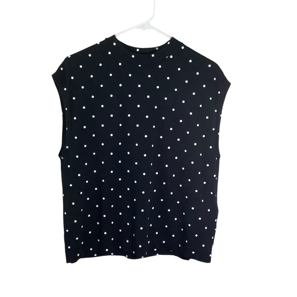 Current/Elliott Muscle Tee Polka Dot Mock Neck